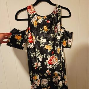 Floral print off shoulder dress
